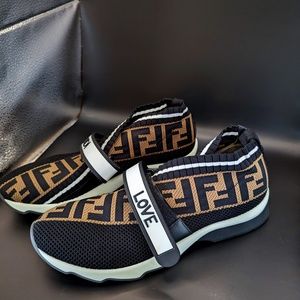 Fendi Rockoko ff embossed knit sneakers women's size EU 39 - Used